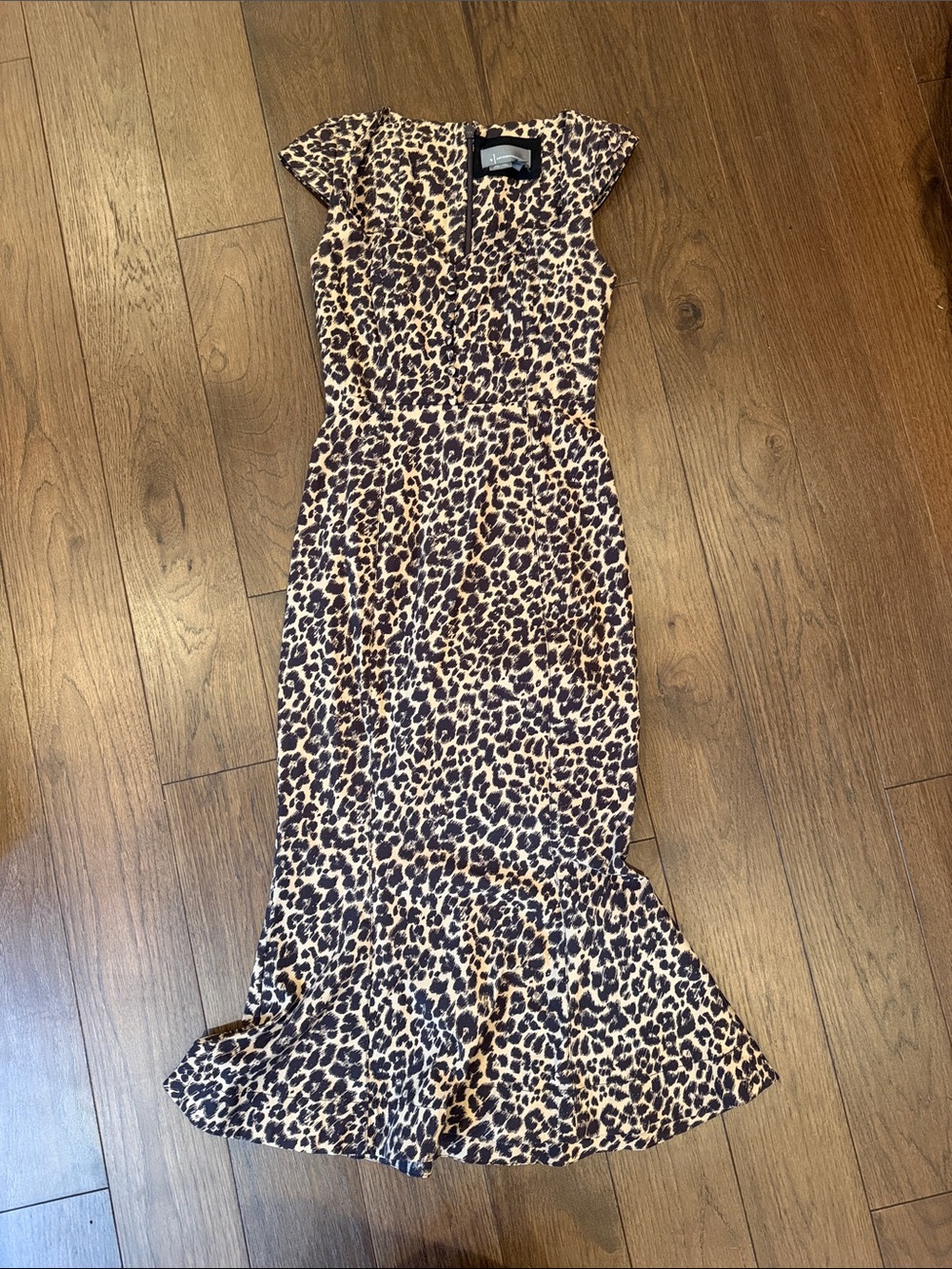 By Anthropologie Leopard-Print Maxi Dress in Brown and Black Size XXS - C72-105
